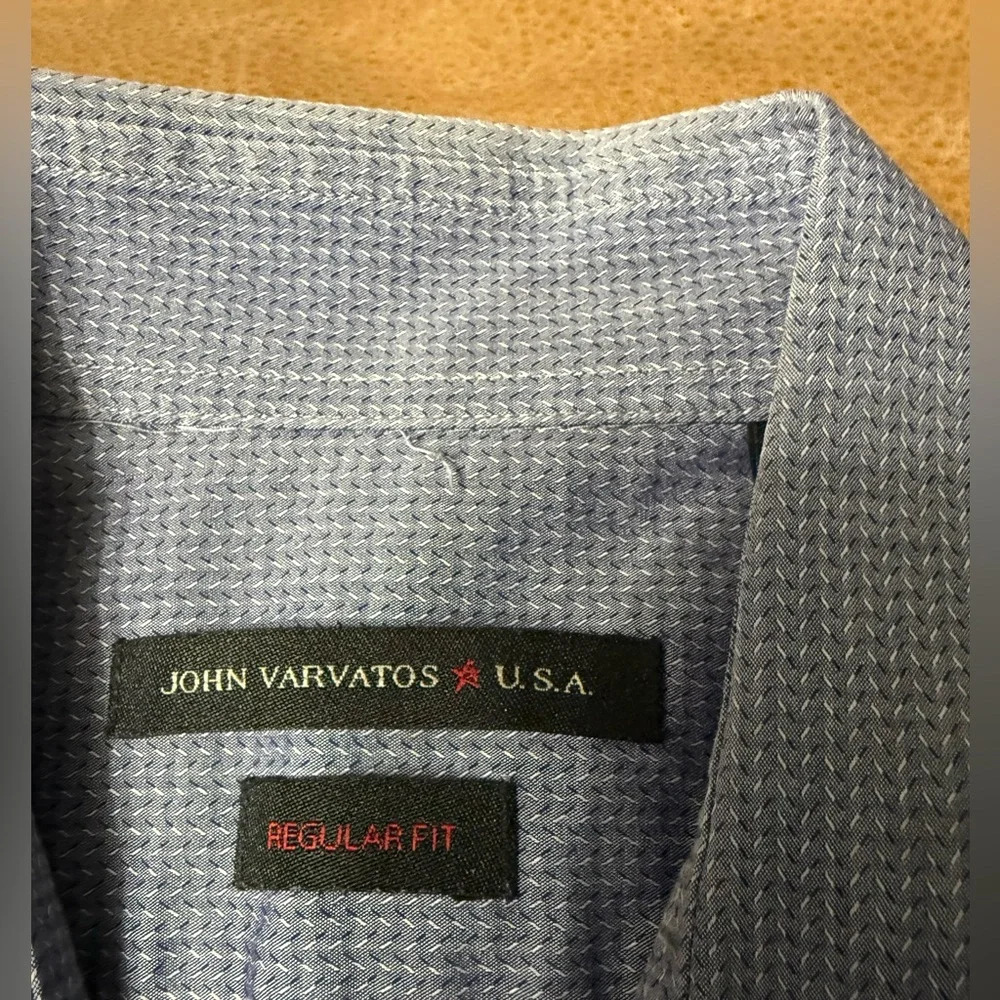 John Varvatos USA Button Down Blue Long Sleeve Shirt Men’s Size 15.5 34/35 - Picture 3 of 7